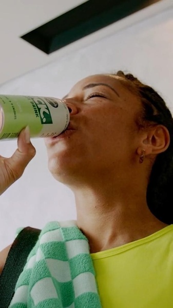 energy drink, sports drink, canned energy drink, fitness drink, performance drink, workout drink, brand awareness, product launch, lifestyle, energetic, fresh, green, neutral
